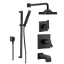 Delta TempAssure 17T Series Thermostatic Tub and Shower System with Volume Control, Shower Head, Hand Shower, and Slide Bar - Includes Rough-In Valves -  Matte Black