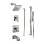 Delta Monitor 17 Series Pressure Balanced Tub and Shower System with Volume Control, Shower Head, Hand Shower, and Slide Bar - Includes Rough-In Valves - Brilliance Stainless