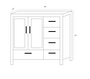 Royal Pearl 36" White Bathroom Vanity with Left Offset