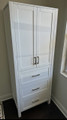 Royal York 24 inch Polar Blue Double Door Linen Cabinet with Drawers -Solid wood