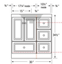 Royal Hayden 30 inch White Bathroom Vanity with Ceramic Top - In Stock