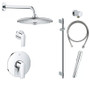 Grohe Defined Pressure Balanced Shower System with Shower Head, Shower Arm, Hand Shower, and Hose - Valve Included