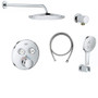 Grohe Grohtherm Thermostatic Shower System with Shower Head, Shower Arm, Smartactive Hand Shower, and Hose - Valve Included