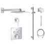 Grohe SmartControl Shower System with Hand Shower, Shower Head, Wall Supply Elbow, Hand Shower Hose, Slide Bar, Diverter Trim, Valve Trim, and Rough In