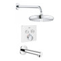 Grohe SmartControl Shower System with Tub Spout, Shower Head, Shower Arm, Valve Trim, and Rough In