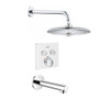 Grohe SmartControl Shower System with Tub Spout, Shower Head, Shower Arm, Valve Trim, and Rough In