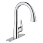 Grohe Elberon Single Handle Single Hole Pull-Down Kitchen Faucet with SilkMove Cartridge & Locking Dual Spray Control - Includes Escutcheon Plate