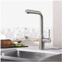 Grohe Essence 1.75 GPM Single Hole Pull Out Kitchen Faucet with Dual Spray, SpeedClean, EasyDoc, and SilkMove Technology