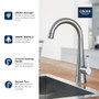 Grohe Zedra 1.75 GPM Single Hole Cold Water Dispenser - Less Filter