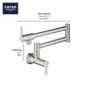 Grohe Zedra 1.75 GPM Wall Mounted Pot Filler