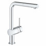Grohe Minta Pull-Out Kitchen Faucet and Foot Control Adapter Kit Combo with 2-Function Toggle Sprayer