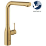 Grohe Essence Pull-Out Kitchen Faucet and Foot Control Adapter Kit Combo with 2-Function Locking Sprayer