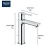 Grohe Lineare 1.2 GPM Single Hole Bathroom Faucet with SilkMove, StarLight, AquaGlide, and QuickFix Technologies - Includes Pop-Up Drain Assembly