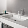 Grohe Lineare 1.2 GPM Single Hole Bathroom Faucet with SilkMove, StarLight, AquaGlide, and QuickFix Technologies - Includes Pop-Up Drain Assembly