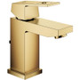 Grohe Eurocube 1.2 GPM Single Hole Bathroom Faucet with StarLight, SilkMove, EcoJoy, and QuickFix Technologies - Includes Pop-Up Drain Assembly