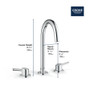 Grohe Concetto 1.2 GPM Widespread Bathroom Faucet with SilkMove and WaterCare Technologies - Free Metal Pop-Up Drain Assembly with purchase