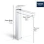 Grohe Eurocube 1.2 GPM Single Hole Bathroom Faucet with SilkMove, StarLight, EcoJoy, and QuickFix Technologies