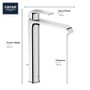 Grohe Defined 1.2 GPM Vessel Single Hole Bathroom Faucet with SilkMove and EcoJoy Technologies