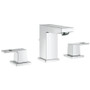 Grohe Eurocube 1.2 GPM Widespread Bathroom Faucet with StarLight, EcoJoy, and QuickFix Technologies - Includes Pop-Up Drain Assembly