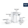 Grohe Eurocube 1.2 GPM Widespread Bathroom Faucet with StarLight, EcoJoy, and QuickFix Technologies - Includes Pop-Up Drain Assembly