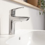 Grohe Eurosmart 1.2 GPM Deck Mounted Single Hole M-Size Bathroom Faucet with Drain Assembly and Pull-Out