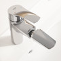 Grohe Eurosmart 1.2 GPM Deck Mounted Single Hole M-Size Bathroom Faucet with Drain Assembly and Pull-Out