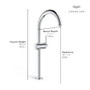 Grohe Atrio New 1.2 GPM Vessel Single Hole Bathroom Faucet with Lever Handle and Pop-Up Drain Assembly