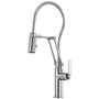 Brizo Litze 1.8 GPM Pre-Rinse Pull-Down Kitchen Faucet with Dual Jointed Articulating Arm, Industrial Handle and Metal Finished Hose