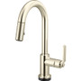 Brizo Litze 1.8 GPM Single Hole Pull Down Prep/Bar Faucet with On/Off Touch Activation, Arc Spout and Industrial Handle