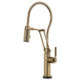 Brizo Litze 1.8 GPM Pre-Rinse Pull-Down Kitchen Faucet with Dual Jointed Articulating Arm, Knurled Handle and Metal Finished Hose