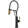 Brizo Litze 1.8 GPM Pre-Rinse Pull-Down Kitchen Faucet with Dual Jointed Articulating Arm, Knurled Handle and Metal Finished Hose