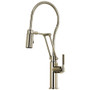 Brizo Litze 1.8 GPM Pre-Rinse Pull-Down Kitchen Faucet with Dual Jointed Articulating Arm, Knurled Handle and Metal Finished Hose