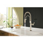 Brizo Litze 1.8 GPM Semi-Professional Kitchen Faucet with On/Off Touch Activation, Two-function Spray Wand and Knurled Handle