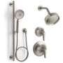 Kohler Tempered Pressure Balanced Shower System with Shower Head, Hand Shower, Valve Trim, and Shower Arm