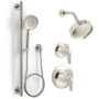Kohler Tempered Pressure Balanced Shower System with Shower Head, Hand Shower, Valve Trim, and Shower Arm