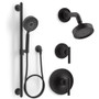 Kohler Purist Pressure Balanced Shower System with Shower Head, Hand Shower, Valve Trim, and Shower Arm