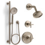 Kohler Purist Pressure Balanced Shower System with Shower Head, Hand Shower, Valve Trim, and Shower Arm