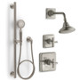 Kohler Pinstripe Pressure Balanced Shower System with Shower Head, Hand Shower, Valve Trim, and Shower Arm