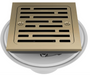 4 Inch Tile-in Champagne Bronze Shower Drain Fit for 2" PVC Pipe (Dia. 2-3/8 in) Removable  Stainless Steel Strainer Cover with Copper Layer, Champagne Gold