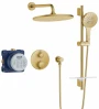 Grohe Rainshower GrohTherm 2-Handle Thermostatic Dual Function Shower Kit Brushed Gold
