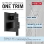 Delta Modern Square Non Shared Function Shower System Package with 1.75 GPM Single Function Shower Head and Hand Shower - Includes Rough-In Matt Black