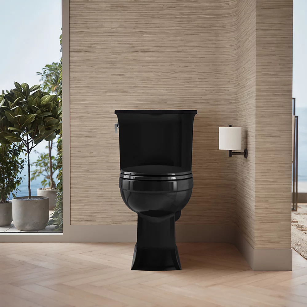 Kohler Archer Comfort Height Toilet in Sleek Black Finish, image size:999x999