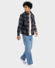quiksilver-fleece-shirt-plaid-check-blue-brown quiksilver-fleece-shirt-plaid-check-blue-brown
