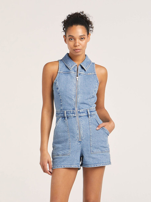 Denim Romper Shorts | PrettyLittleThing USA