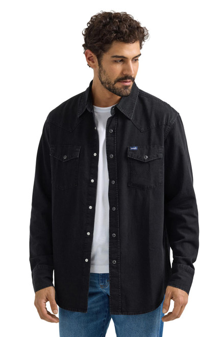 western-wrangler-black-denim-shirt