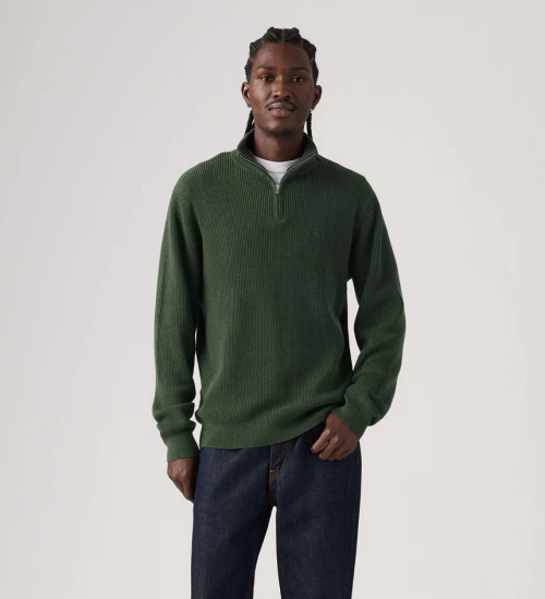levis-mens-knit-quarter-zip-sweater-green