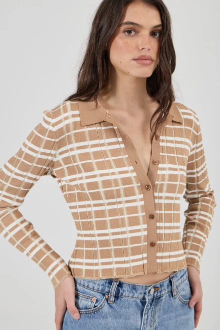 rollas-checked-collared-button-knit-top