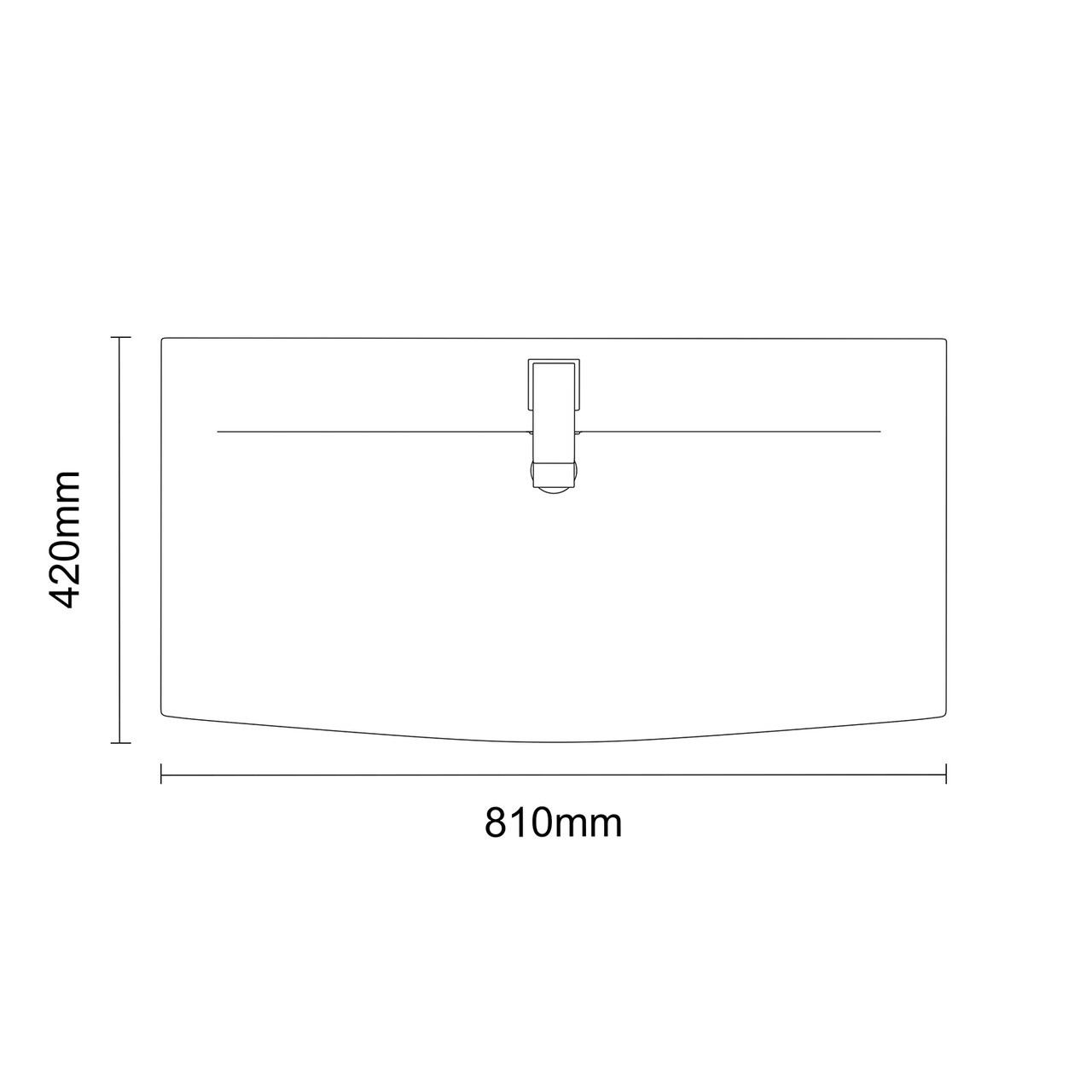 City Gloss Grey 800mm Wall Mounted 2 Drawer Vanity Unit and Curved Basin with 1 Tap Hole Dimensions