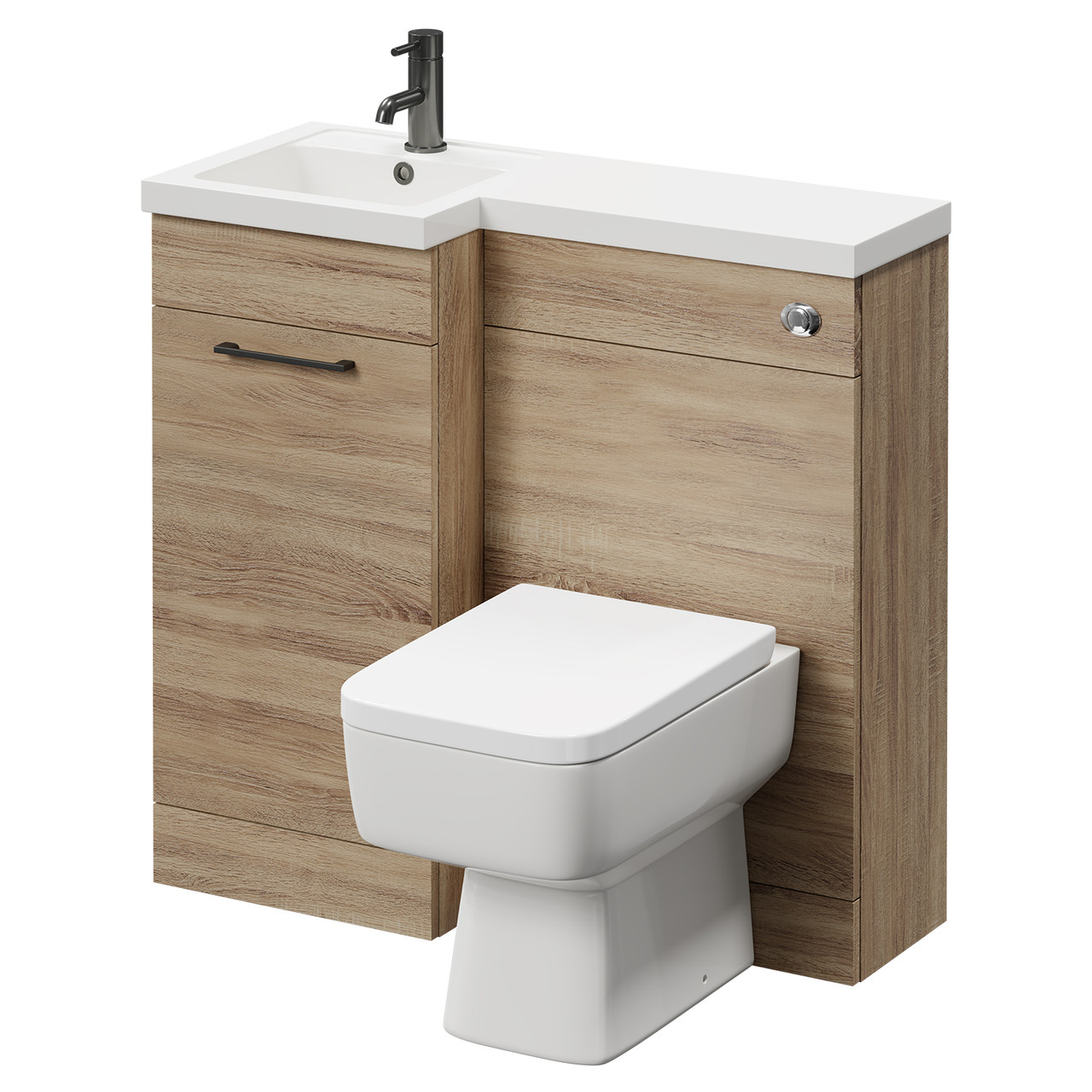 Napoli Combination Bordalino Oak 900mm Vanity Unit Toilet Suite