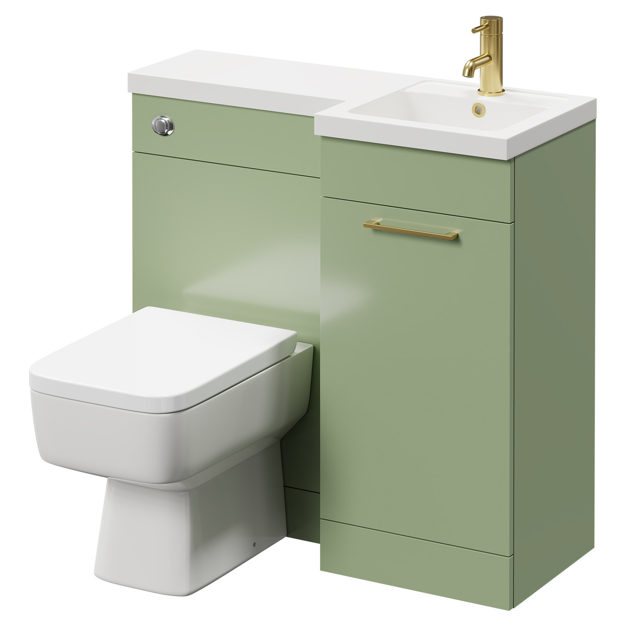 Napoli Combination Olive Green 900mm Vanity Toilet Suite with RH